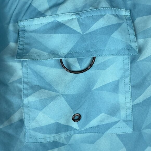 Spyder Swim Trunks Mens XXL Geometric Blue Brief  Lined Pockets & Drawstring - Picture 10 of 10